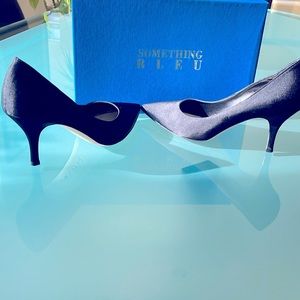 Satin black Italian 3 inch heels